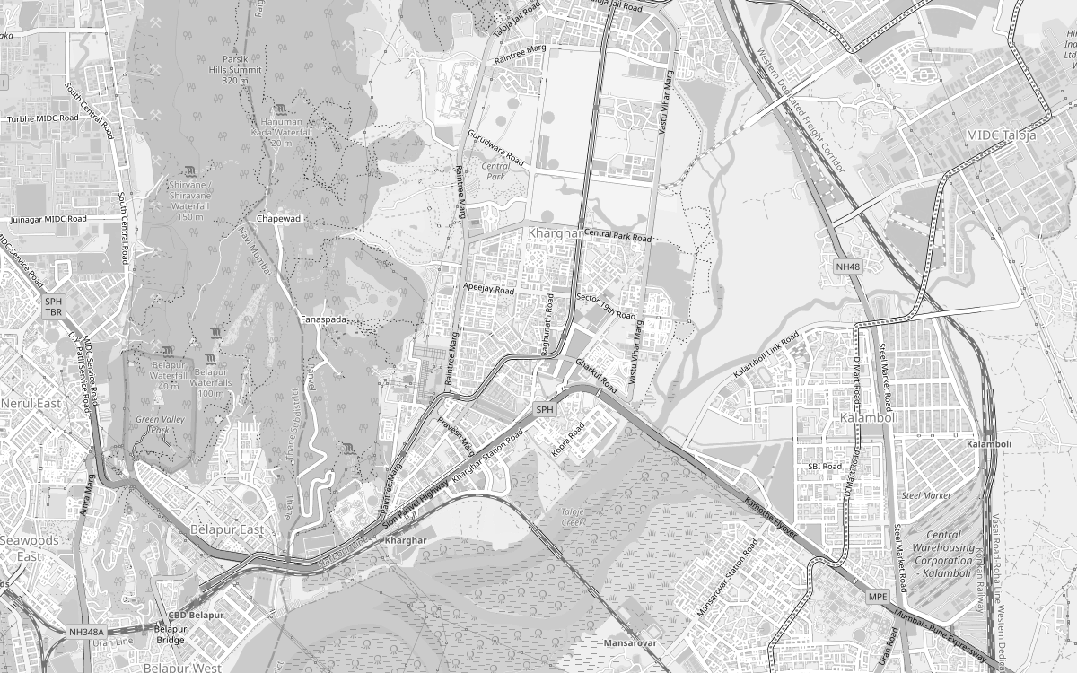 Street map of Kharghar, Navi Mumbai