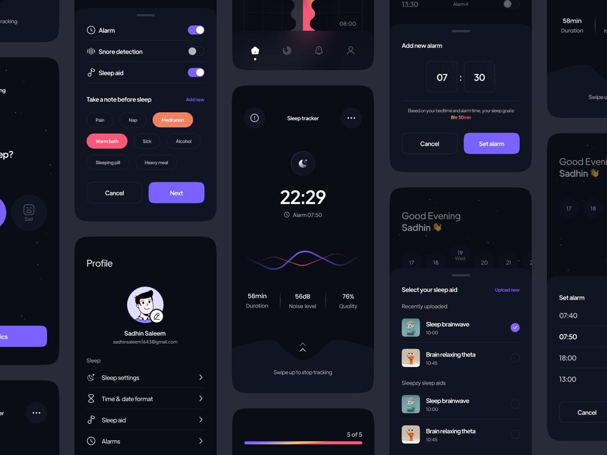 Phone screens of an app built by KodeThat
