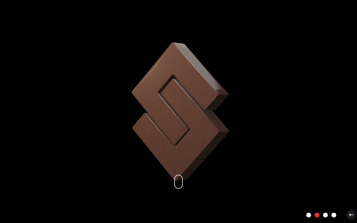 Home page of sidmark.com: a dark page with a large brown 3D letter S logo